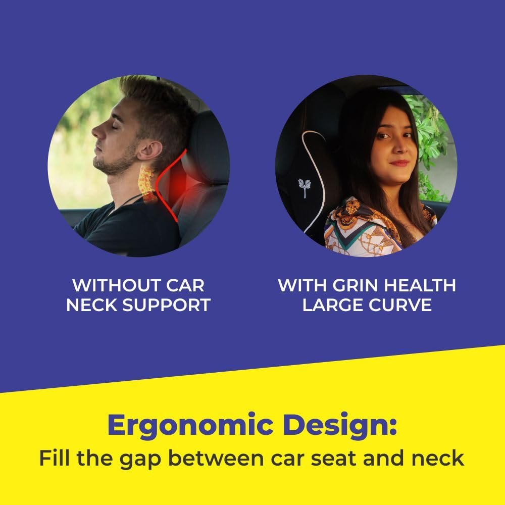 Car Neck Rest Pillow (Large Curve) Contour Design Medium Balanced Neck Support - Image 6