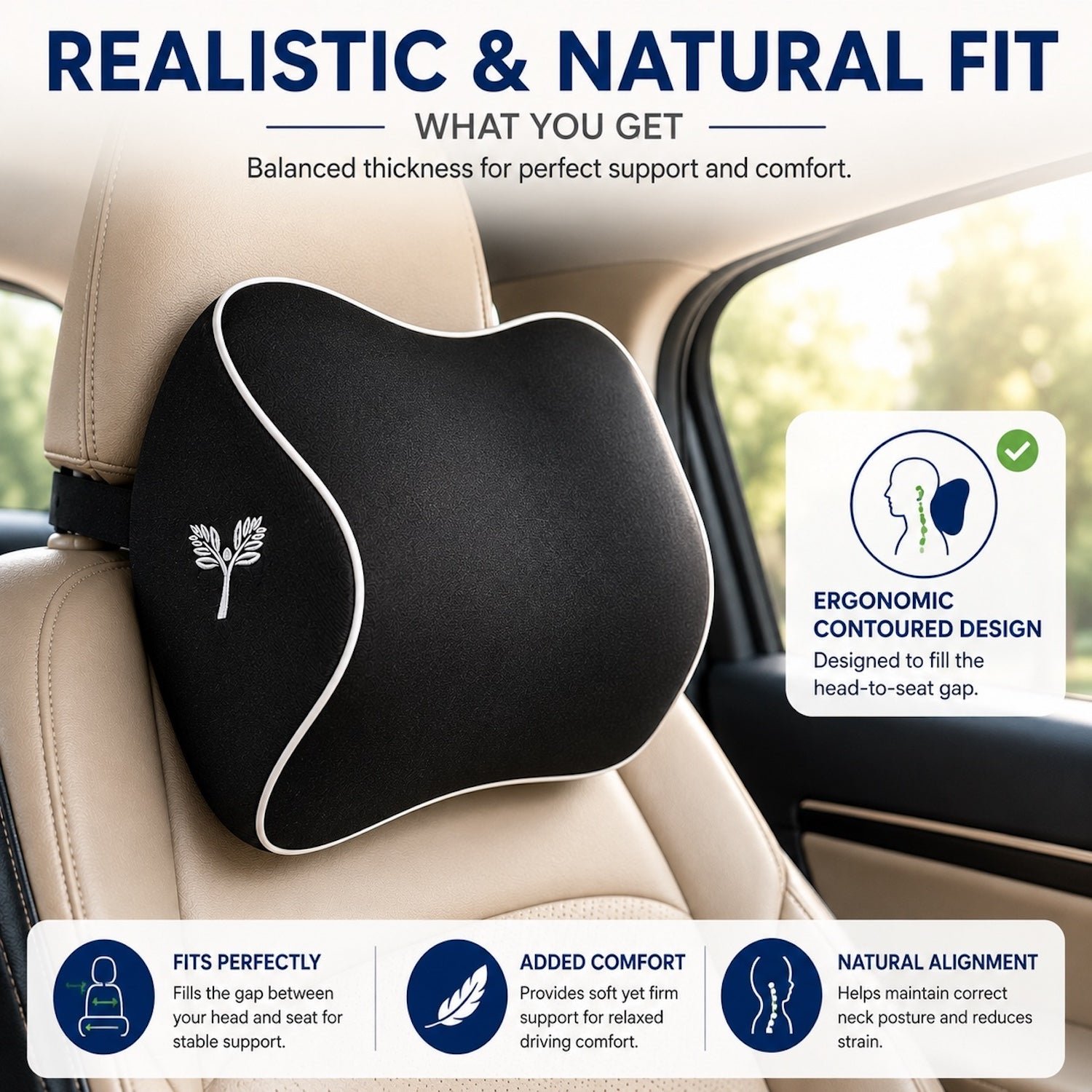 Car Neck Rest Pillow (Large) Added Comfort Support for Extra Cushioning - Image 2